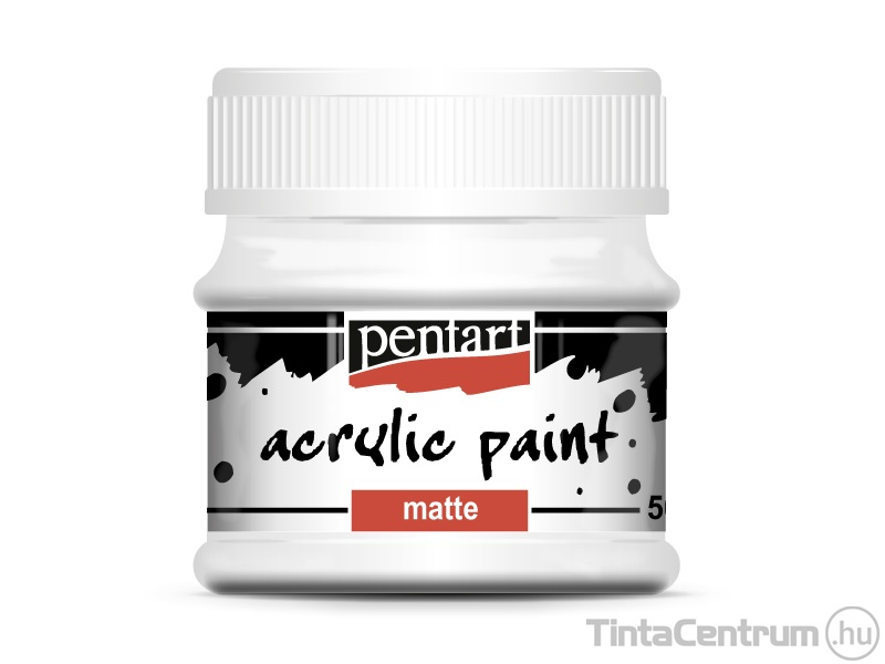 Akrilfesték, matt, 50ml, PENTART, fehér
