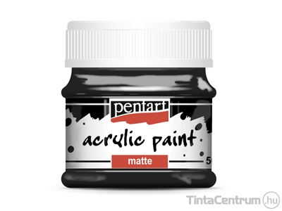 Akrilfesték, matt, 50ml, PENTART, fekete