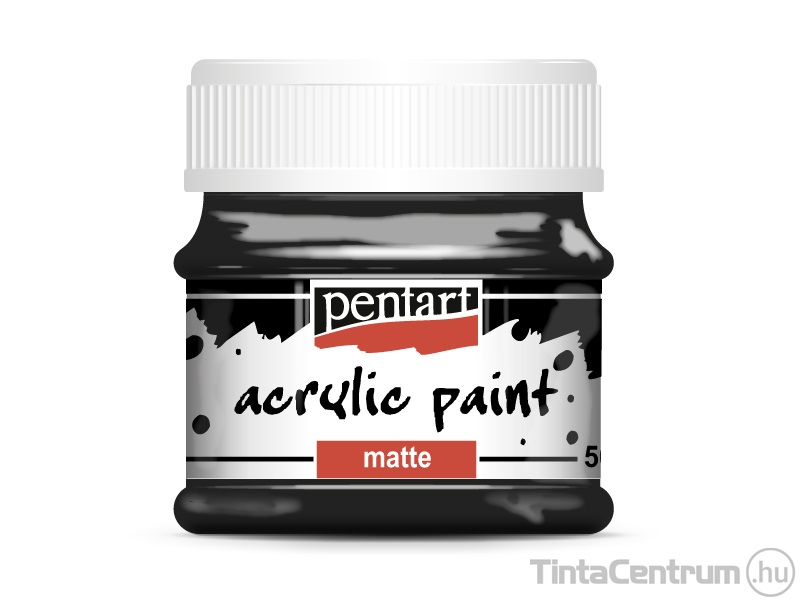 Akrilfesték, matt, 50ml, PENTART, fekete