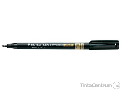 Alkoholos marker, 0,6mm, F, STAEDTLER "Lumocolor Special", fekete