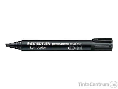 Alkoholos marker, 2-5mm, vágott, STAEDTLER "Lumocolor 350", fekete