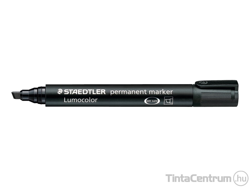 Alkoholos marker, 2-5mm, vágott, STAEDTLER "Lumocolor 350", fekete