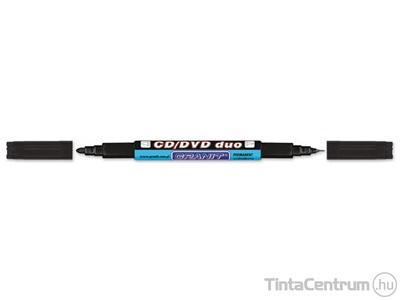 Alkoholos marker, CD/DVD, 0,4/1,5-2,5mm, kúpos, kétvégű, GRANIT "Piccolo M830", fekete