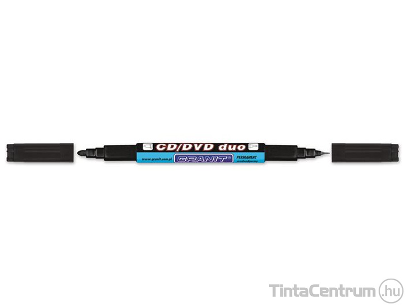 Alkoholos marker, CD/DVD, 0,4/1,5-2,5mm, kúpos, kétvégű, GRANIT "Piccolo M830", fekete