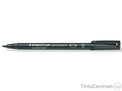 Alkoholos marker, OHP, vágott, 1-2,5mm, STAEDTLER "Lumocolor 314 B", fekete