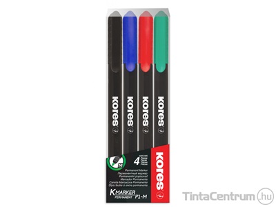 Alkoholos marker készlet, CD/DVD, 1mm, KORES, 4 különböző szín