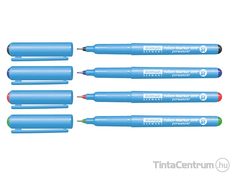 Alkoholos marker készlet, OHP, 0,4mm, SF, STANGER "Permanent", 4 különböző szín