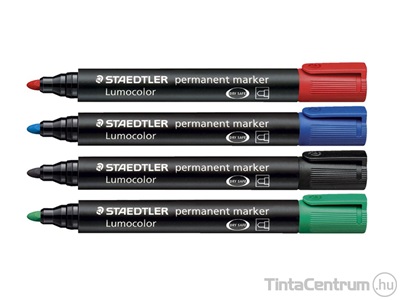 Alkoholos marker készlet, kúpos, 2mm, STAEDTLER "Lumocolor 352", 4 különböző szín
