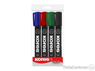 Alkoholos marker készlet, kúpos, 3-5mm, KORES "K-Marker", 4 különböző szín