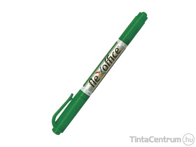 Alkoholos marker, kúpos, 0,4/1,0mm, kétvégű, FLEXOFFICE "PM01", zöld