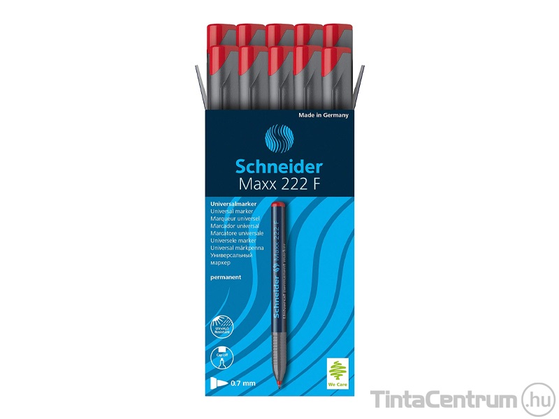 Alkoholos marker, tűhegy, OHP, 0,7mm, SCHNEIDER "Maxx 222 F", piros