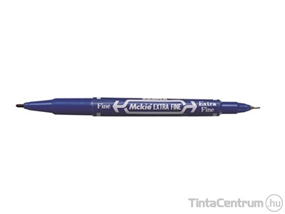 Alkoholos marker, tűhegy/kúpos, 0,5-1,0mm, kétvégű, ZEBRA "McKie Extra Fine", kék