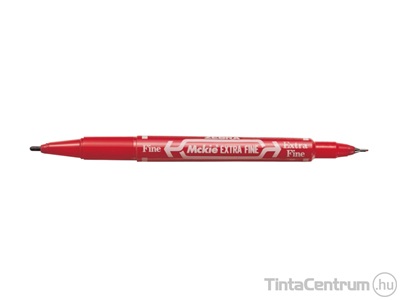 Alkoholos marker, tűhegy/kúpos, 0,5-1,0mm, kétvégű, ZEBRA "McKie Extra Fine", piros