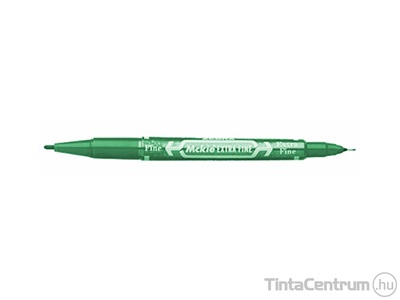 Alkoholos marker, tűhegy/kúpos, 0,5-1,0mm, kétvégű, ZEBRA "McKie Extra Fine", zöld
