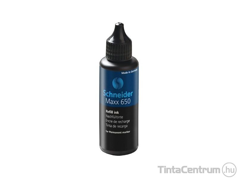 Alkoholos marker utántöltő, 50ml, "Maxx 230, 233 és 280" markerhez, SCHNEIDER "650", fekete