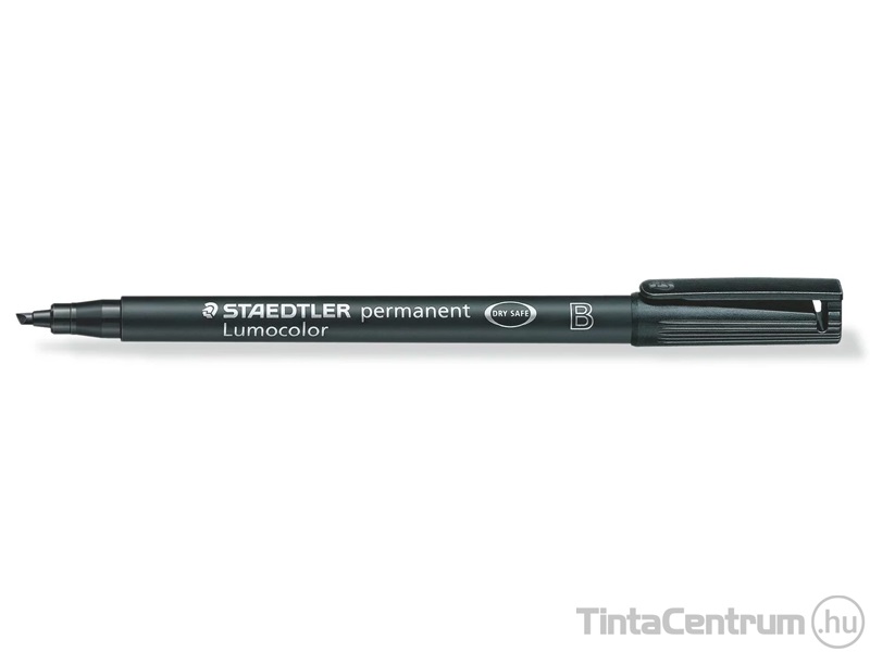 Alkoholos marker, vágott, 1-2,5mm, B, sporteszközök jelölésére, STAEDTLER "Lumocolor permanent", fekete
