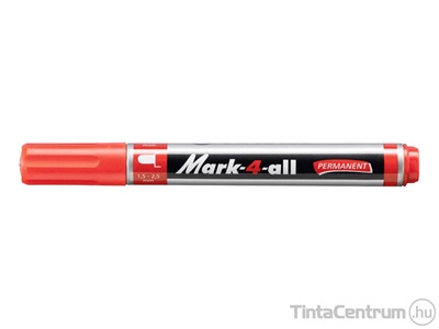 Alkoholos marker, vágott, 1-4mm, STABILO "Mark-4-all", piros