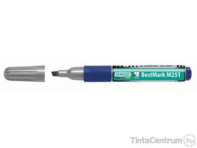 Alkoholos marker, vágott, 1-4mm, STANGER "M251 Soft Grip", kék