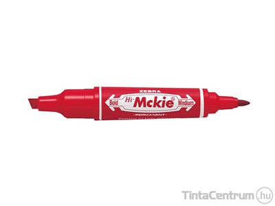 Alkoholos marker, vágott/kúpos, 2,0/4,0mm, kétvégű,  ZEBRA "Hi-Mckie", piros