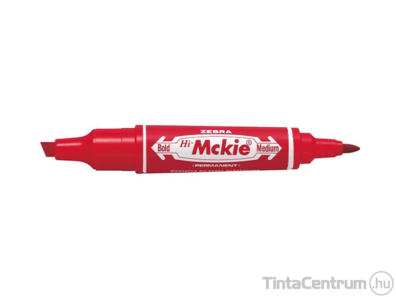 Alkoholos marker, vágott/kúpos, 2,0/4,0mm, kétvégű,  ZEBRA "Hi-Mckie", piros
