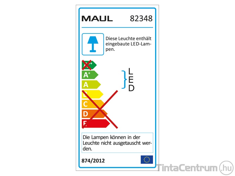 Állólámpa, LED, irodai, szabályozható, 7W, MAUL "Pirro", fehér