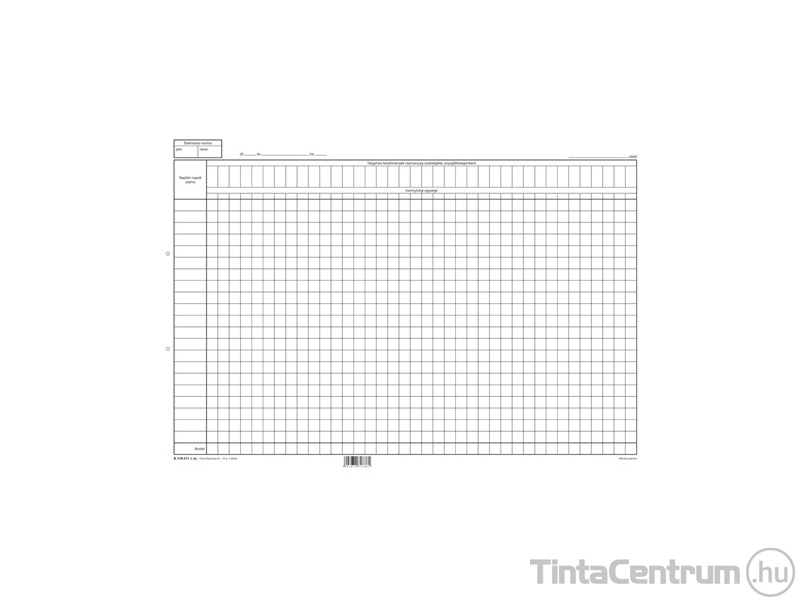 Anyagfelhasználási összesítő szabadlap, A3, fekvő, B.318-211