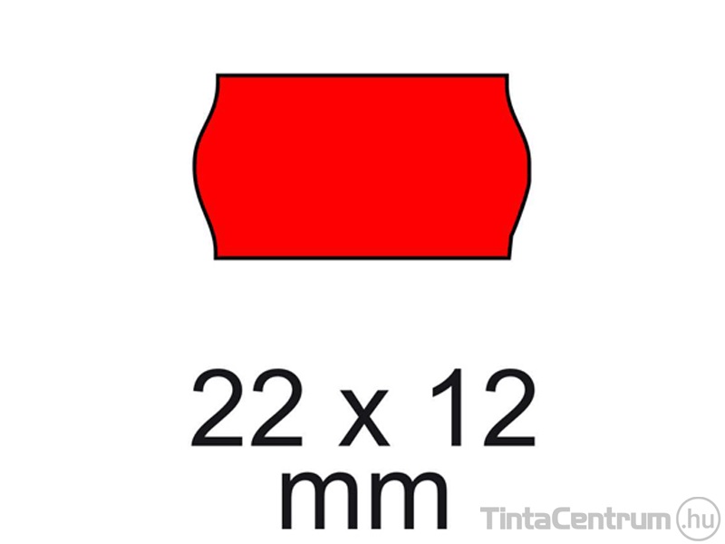 Árazógépszalag, 22x12mm, piros 10tekercs/csomag