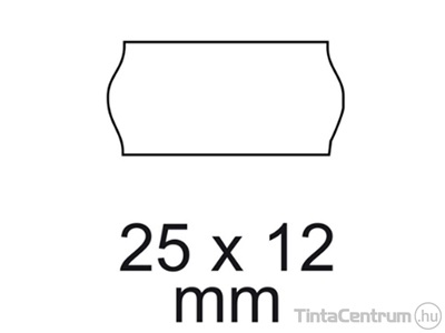 Árazógépszalag, 25x12mm, fehér 10tekercs/csomag