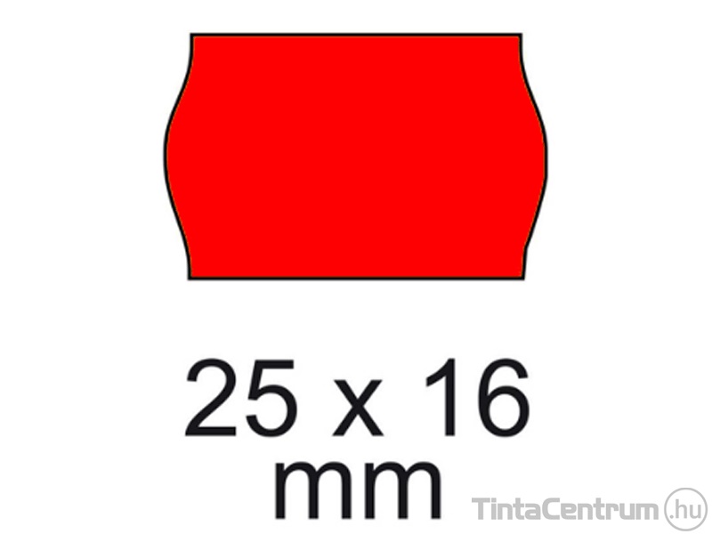Árazógépszalag, 25x16mm, piros 10tekercs/csomag