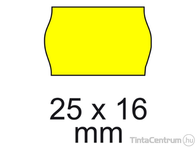 Árazógépszalag, 25x16mm, sárga 10tekercs/csomag