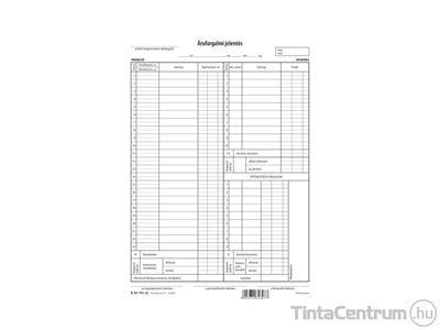 Áruforgalmi jelentés, A4, álló, 50x3lap, B.22-19