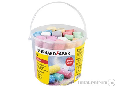 Aszfaltkréta, EBERHARD FABER, 6 különböző csillámos szín, 20db/csomag