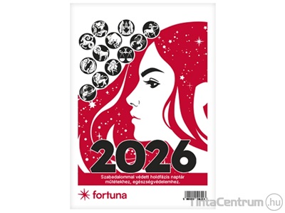 Asztali naptár, álló, 100x140mm, holdfázissal, FORTUNA "21TA" (2026 évi)