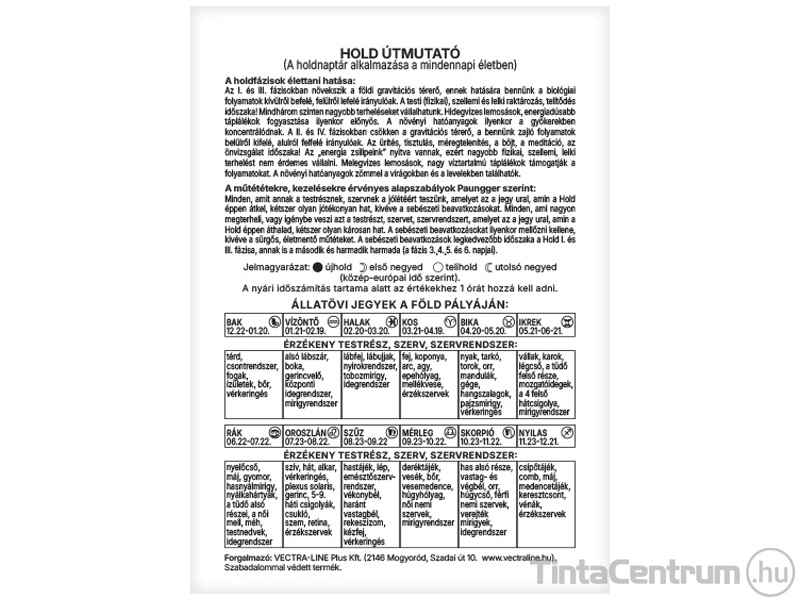 Asztali naptár, álló, 100x140mm, holdfázissal, FORTUNA "21TA" (2026 évi)