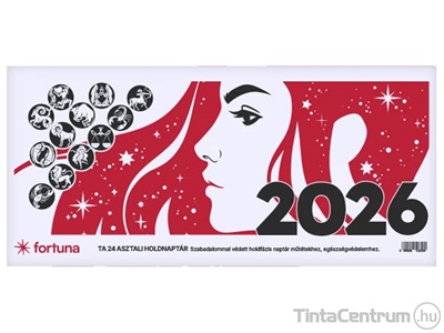 Asztali naptár, álló, 287x135mm, holdfázissal, FORTUNA "24TA" (2026 évi)
