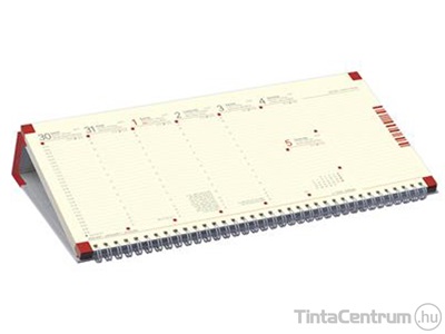 Asztali naptár, fekvő, 325x155mm, műbőr hátlap, jegyzettömbös, TOPTIMER "C050", chamois papír, bordó hátlap (2026 évi)