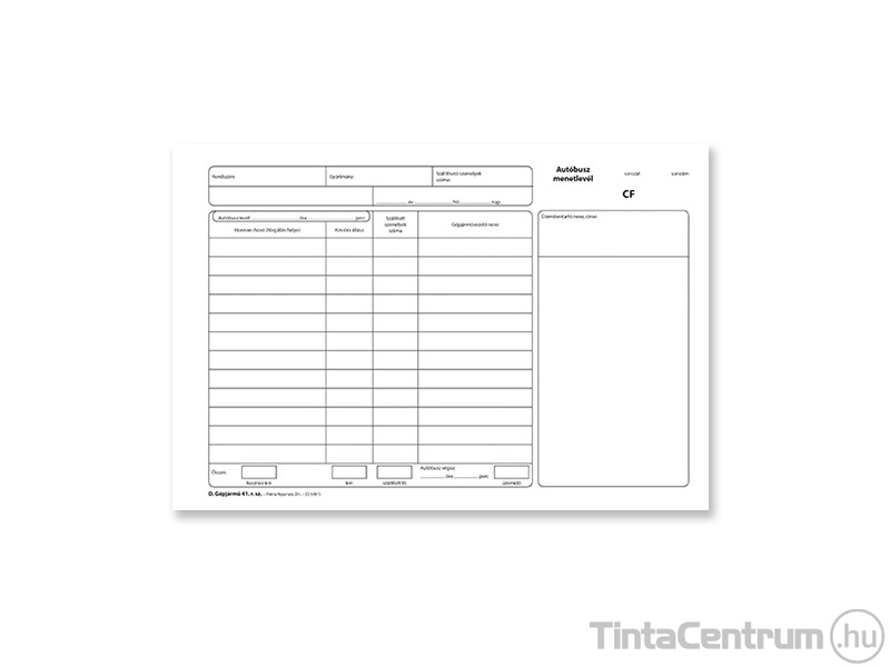Autóbusz menetlevél, A4, fekvő, 100lap, D.GEPJ.41