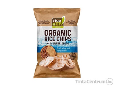 Barnarizs chips, 25g, RICE UP "Bio", hajdinával és amaránttal