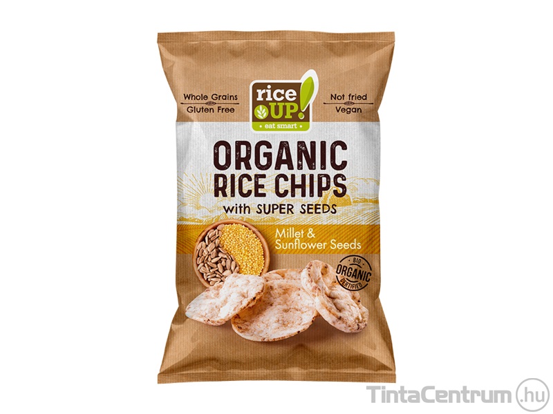 Barnarizs chips, 25g, RICE UP "Bio", kölessel és napraforgóval