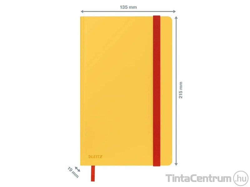 Beíró, A5, kockás, 80lap, keményfedeles, LEITZ "Cosy Soft Touch", melegsárga