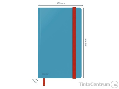 Beíró, A5, kockás, 80lap, keményfedeles, LEITZ "Cosy Soft Touch", nyugodtkék