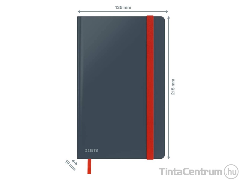 Beíró, A5, vonalas, 80lap, keményfedeles, LEITZ "Cosy Soft Touch", bársonyszürke