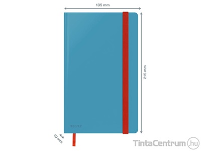 Beíró, A5, vonalas, 80lap, keményfedeles, LEITZ "Cosy Soft Touch", nyugodtkék