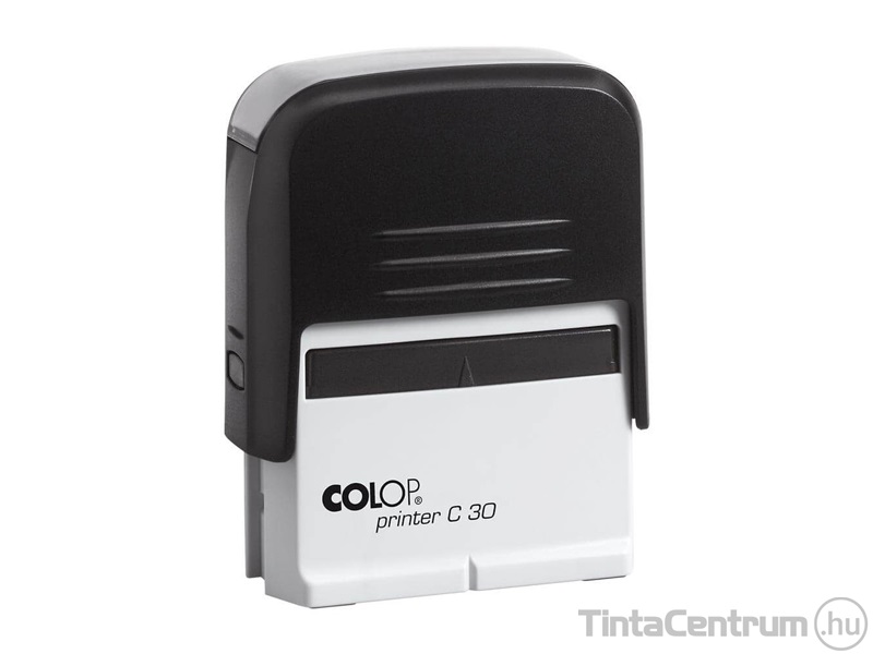Bélyegzőház, COLOP "Printer C 30", fekete ház, fekete párnával