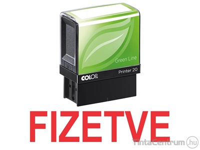 Bélyegző, szó, COLOP "Printer IQ 20/L Green Line", "FIZETVE" szöveggel