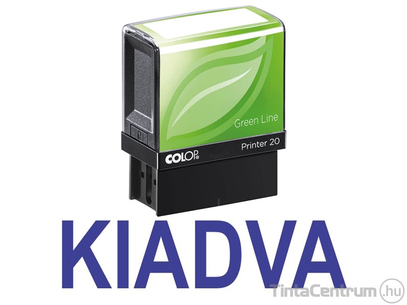 Bélyegző, szó, COLOP "Printer IQ 20/L Green Line", "KIADVA" szöveggel