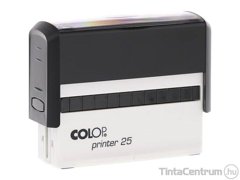 Bélyegzőház, COLOP "Printer 25", fekete ház, natúr párnával