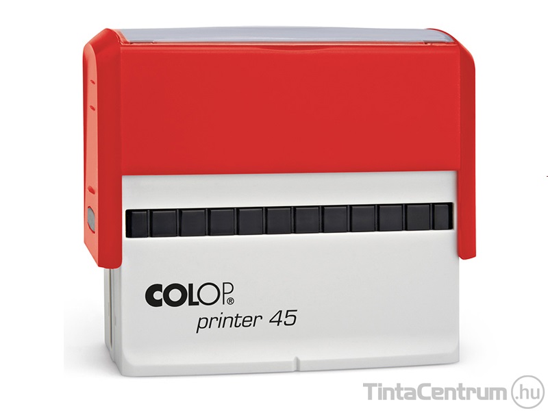 Bélyegzőház, COLOP "Printer 45", piros ház, fekete párnával