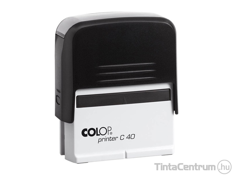 Bélyegzőház, COLOP "Printer C 40", fekete ház, kék párnával