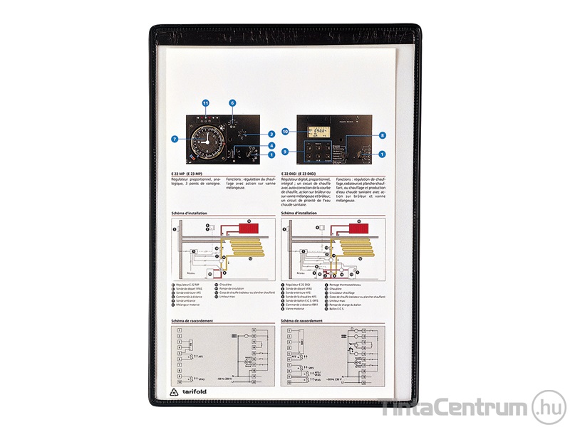 Bemutatótábla, mágneses, PVC, A4, TARIFOLD "Individual", fekete 5db/csomag